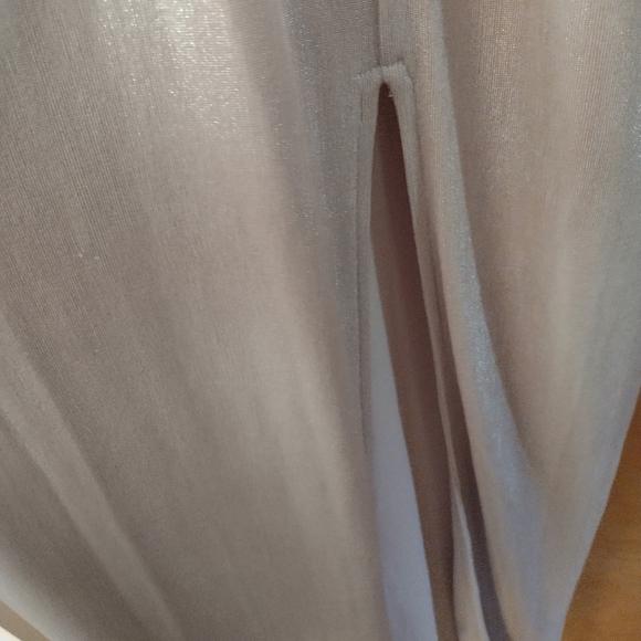 An H&M silvery champagne maxi dress with slit, size 4 - Picture 2 of 4